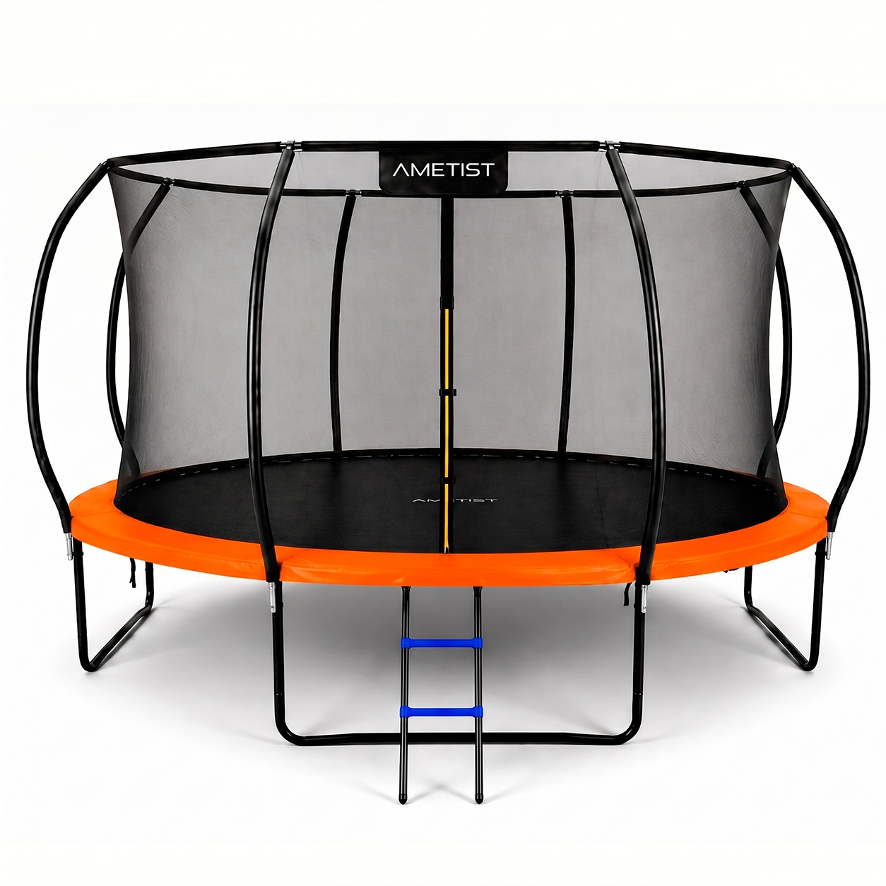 Батут AMETIST PRO Inside D435-14FT Blue/Orange с внутренней сеткой и лестницей - фото3