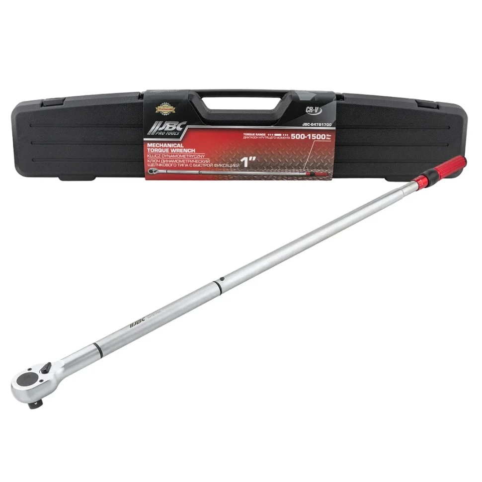 Ключ динамометрический щелчкового типа с быстрой фиксацией 500-1500Нм, 1'' JBC-64781700 - фото