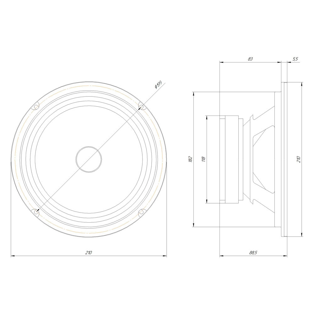 Среднечастотная акустическая система ORIS ELECTRONICS EX-80 - фото6