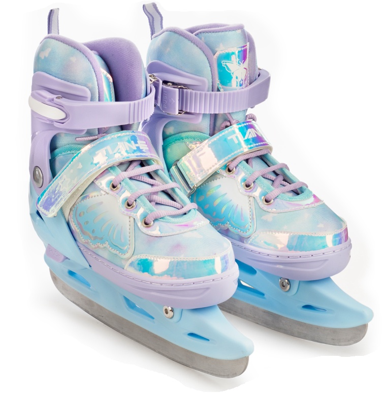 Коньки ледовые, раздвижные TIAN-E TE-IS281BLM, голубые - фото
