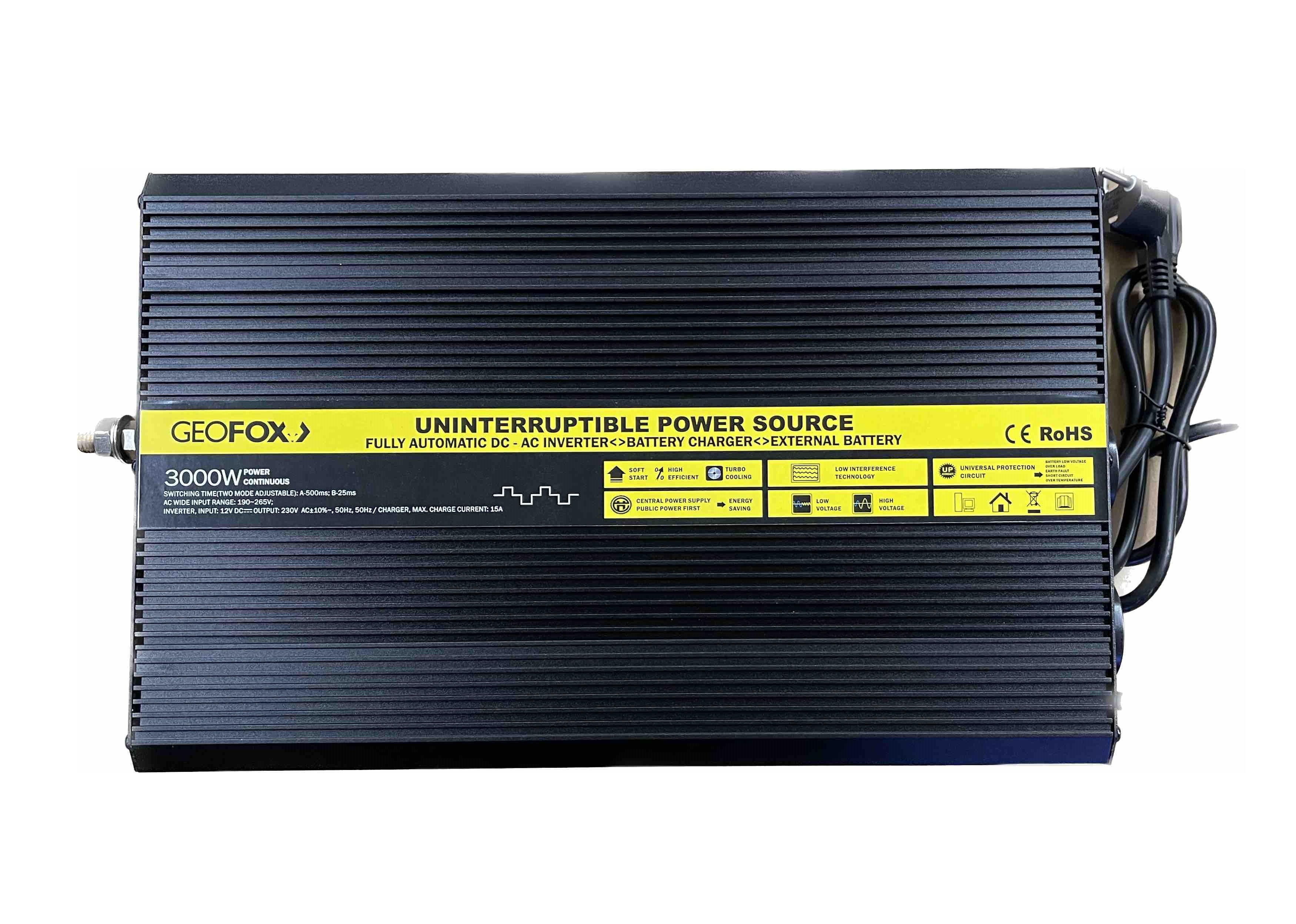 Автомобильный инвертор Geofox MD 3000W/12v/UPS с функцией зарядки АКБ - фото