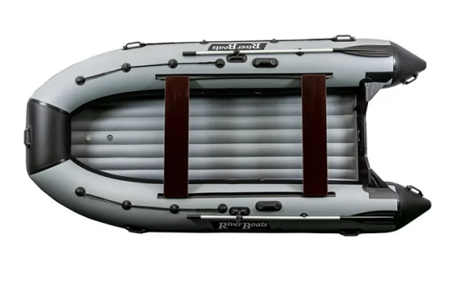 Надувная лодка RiverBoats RB 430 НДНД (черно-серый) - фото