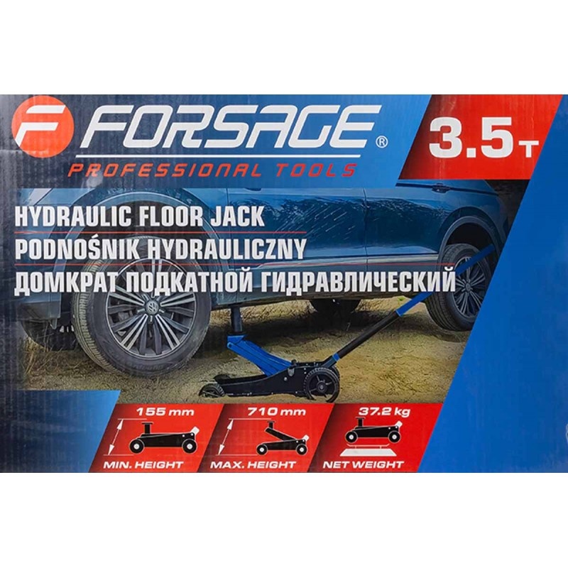 Домкрат подкатной гидравлический 3.5т (h min 155мм, h max 710мм) Forsage F-T830018Z MT - фото4