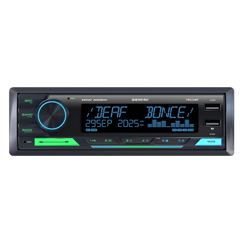 Автомобильный USB/Bluetooth процессорный ресивер DEAF BONCE GEMINI 750 DSP - фото