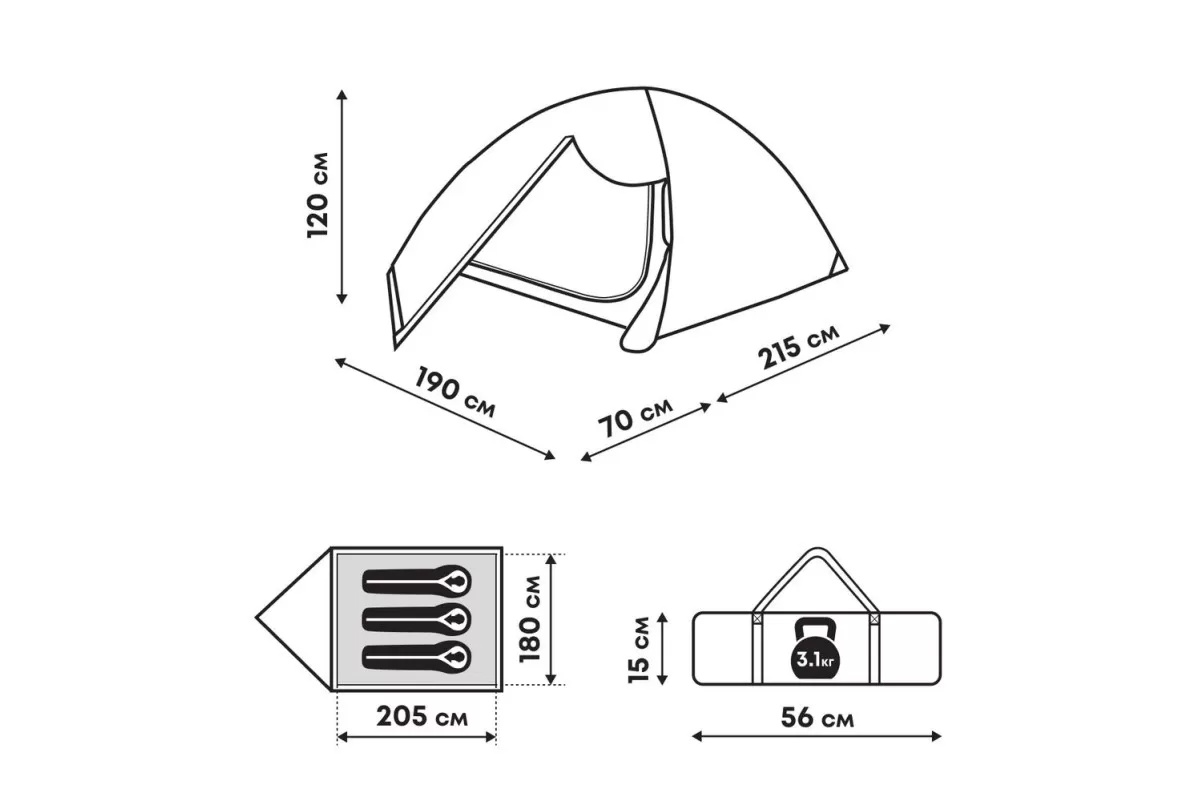 Туристическая палатка RSP Lake 3 - фото6