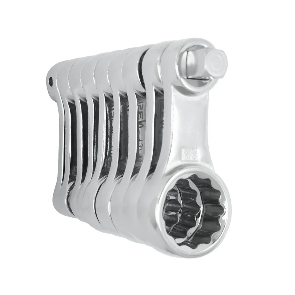 Ключи накидные односторонние, набор 9пр. (1/2'', 3/4'', 3/8'', 5/8'', 7/8'', 7/16'', 9/16'', 11/16'', 13/16'') DISEN DS-KT5095P - фото