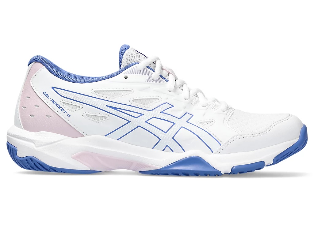 Волейбольные кроссовки женские Asics Gel-Rocket 11 (бело-розовые) - фото