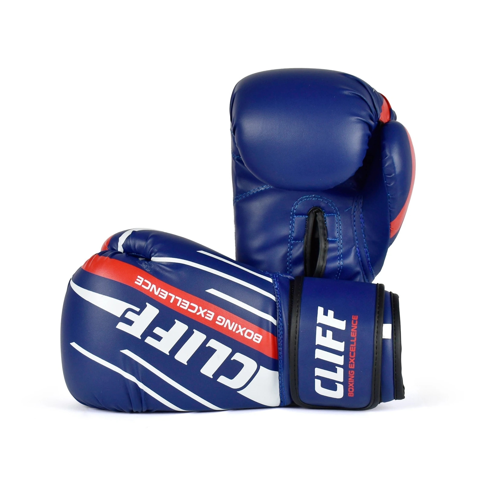 Перчатки боксерские CLIFF (FLEX), ПВХ, 8, 10 унц., синий, красный, черный - фото