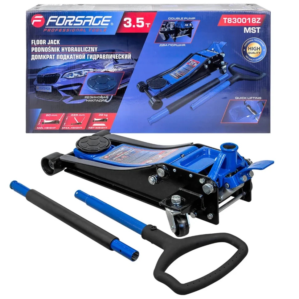 Домкрат подкатной гидравлический 3.5т. Forsage F-T830018Z MST - фото