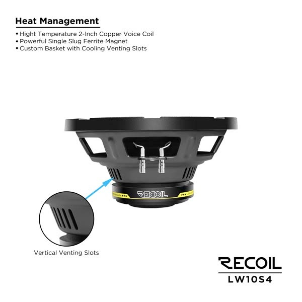 Автомобильный сабвуферный динамик RECOIL LW10S4 - фото4