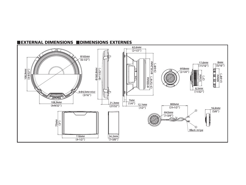 Компонентная двухполосная акустическая система ALPINE R2-S652 - фото6