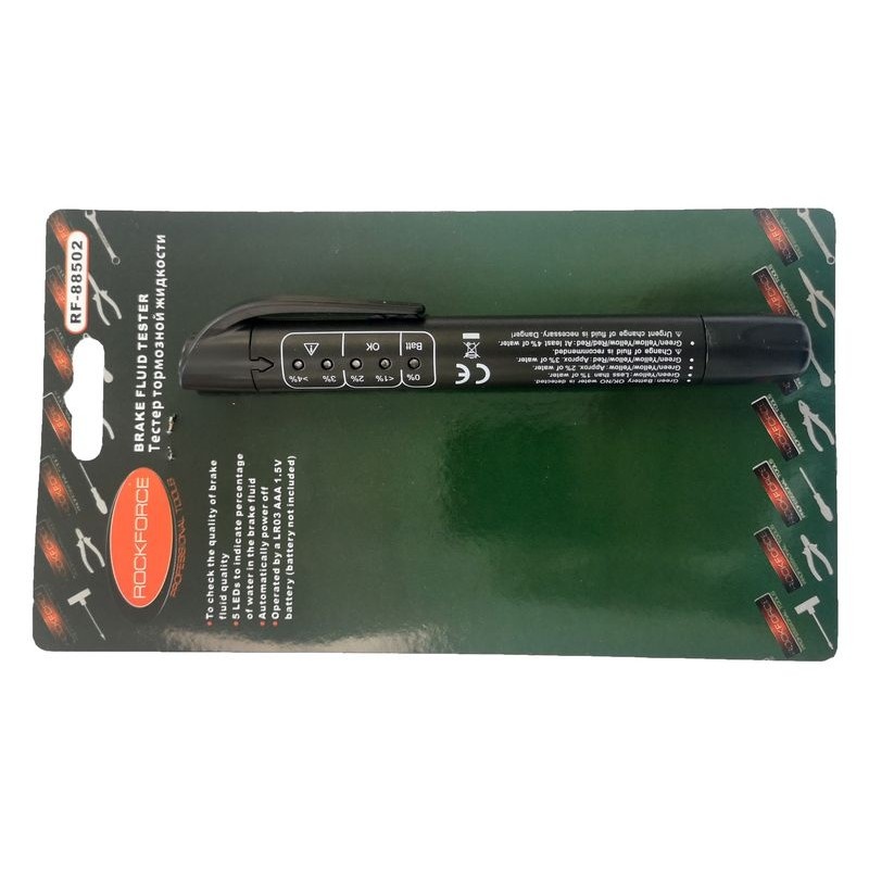 Тестер тормозной жидкости (LR03, AAA, 1.5V), в блистере Rock FORCE RF-88502 - фото