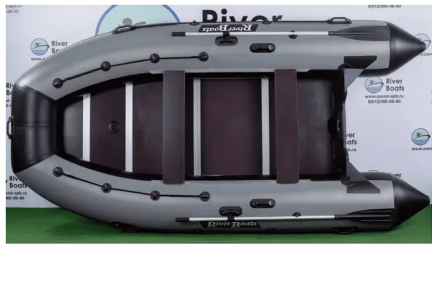 Надувная лодка RiverBoats RB 390 Киль (черно-серый) - фото