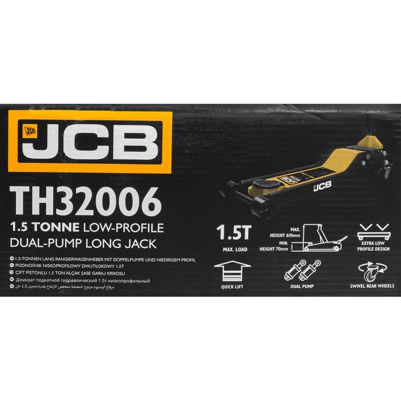 Домкрат подкатной гидравлический 1.5т (h min 70мм, h max 610мм) JCB JCB-TH32006 - фото6