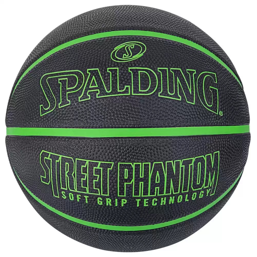 Мяч баскетбольный 7 SPALDING Phantom black-green - фото