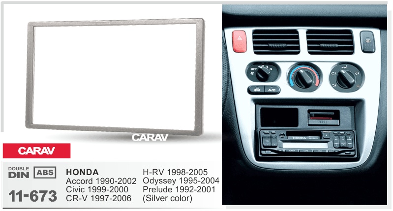 CARAV 11-673 - 2-DIN переходная рамка HONDA Accord 1990-2002; Civic 1999-2000; CR-V 1997-2006; H-RV - фото2