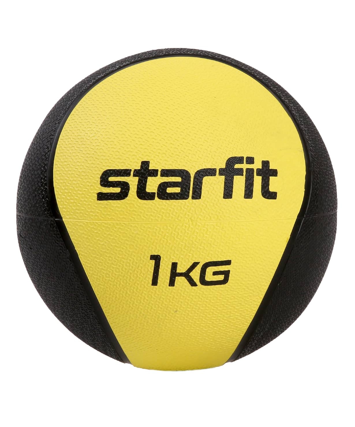 Медицинбол высокой плотности STARFIT 1 кг, желтый (резина) (GB-702-1-Y) - фото