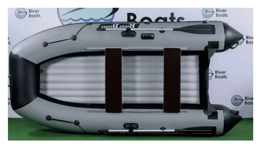 Надувная лодка RiverBoats RB 350 НДНД (черно-серый) - фото