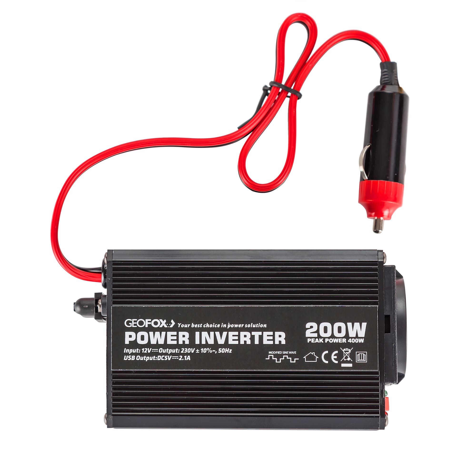 Автомобильный инвертор Geofox M 200W/12v-2p - фото
