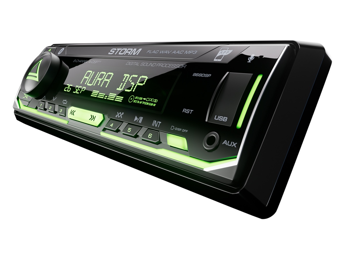 Автомобильный USB/Bluetooth процессорный ресивер AURA STORM-868DSP - фото3