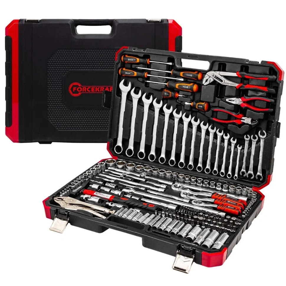 Набор инструментов в пластиковом кейсе (180 пр.) FORCEKRAFT FK-41802-5 - фото