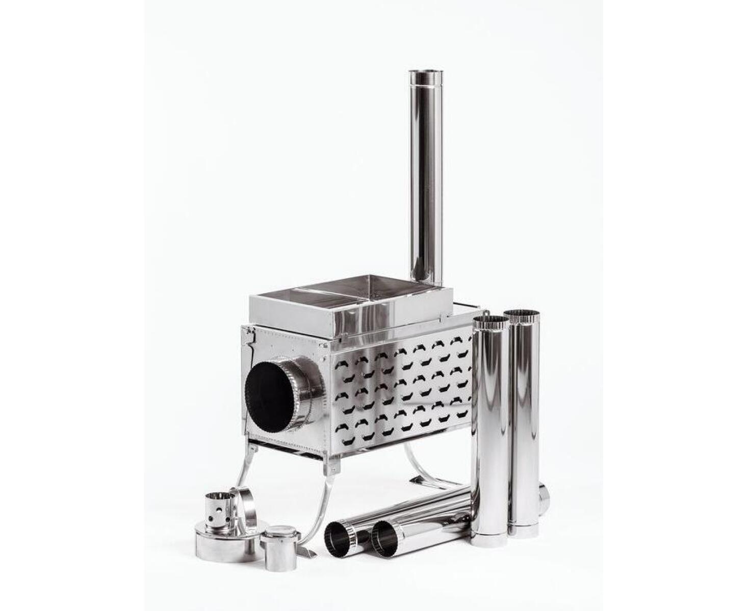 Печь ИНВЕНТ ПРО, Малая, 500х280х340 (нерж.сталь 0,8 мм) экраны-трансформеры толщиной 1 мм. + короб для камней - фото