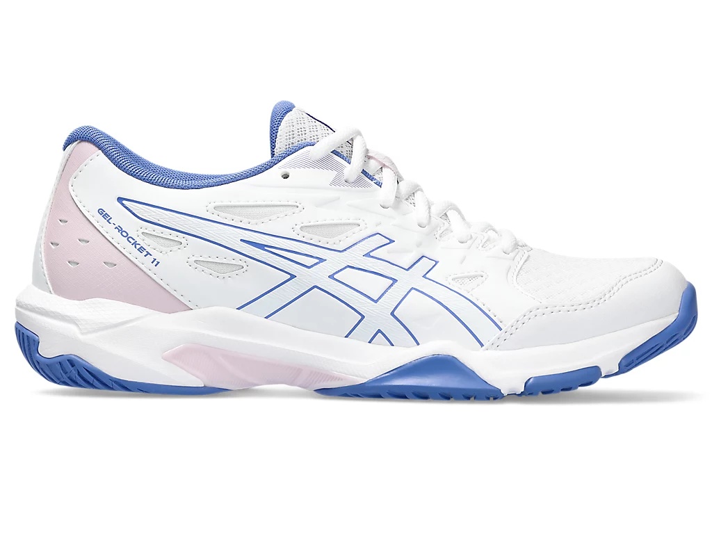Волейбольные кроссовки женские Asics Gel-Rocket 11 (1072A093-102), бело-розовые - фото