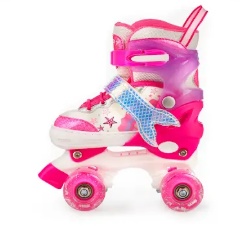 Роликовые коньки раздвижные Favorit FS-128PN Квады, розовые - фото3