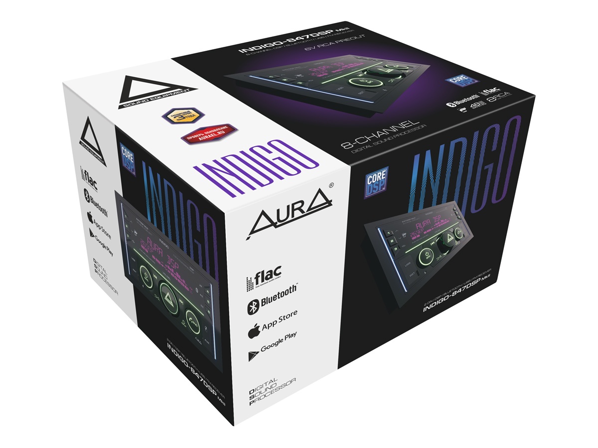 Автомобильный USB/Bluetooth процессорный ресивер AURA INDIGO-847DSP MkII - фото6