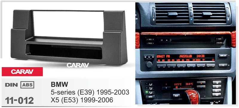 CARAV 11-012 - 1-DIN монтажная рамка для а/м BMW 5-Series (E39) 1995-2003 / X5 (E53) 1999-2006 - фото2